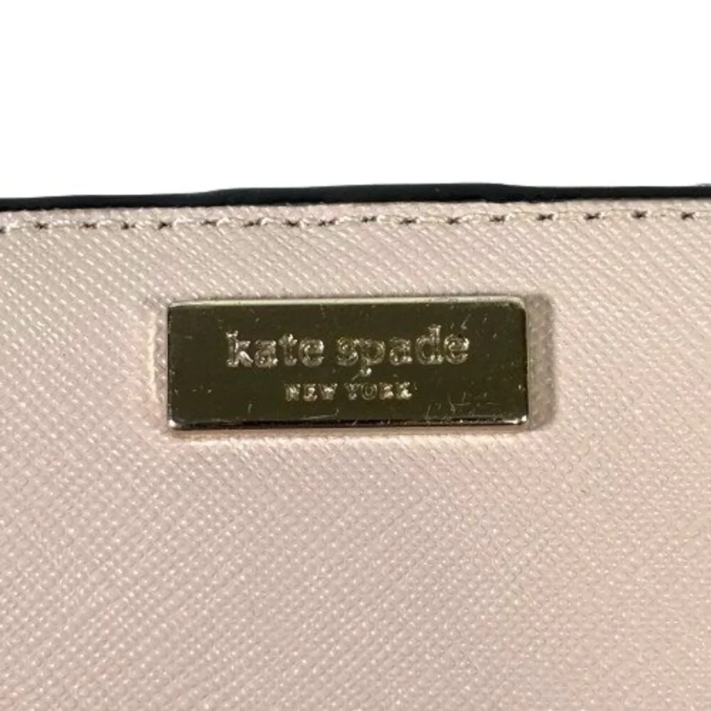 Kate Spade Laurel Way Stacy Bifold Wallet Credit Card Organizer Warm Beige Black